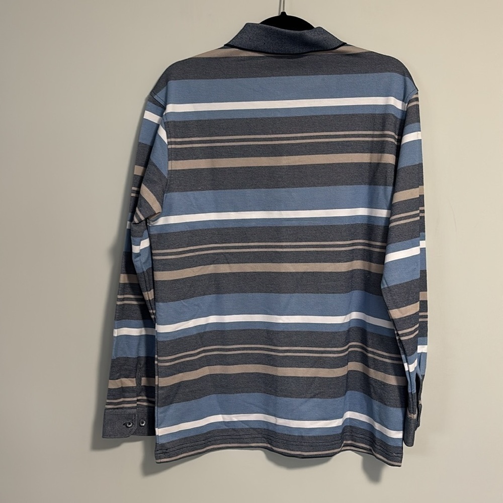 Jeep Long Sleeve Polo Shirt 1/4 Button Stripes Size Large NWT - Picture 2 of 10